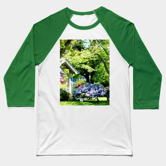 Spring - Wisteria on Lawn Baseball T-Shirt by SusanSavad